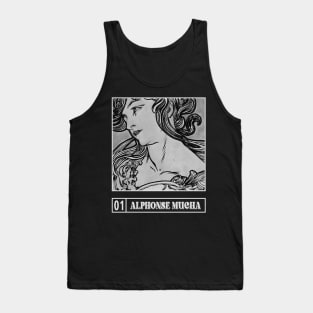 Alphonse Mucha BW Vintage Tank Top